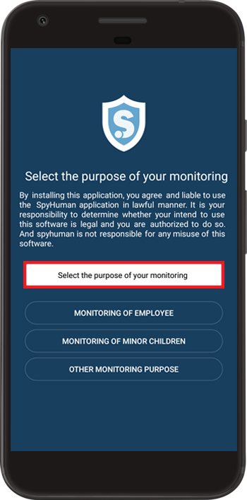 select purpose SpyHuman app